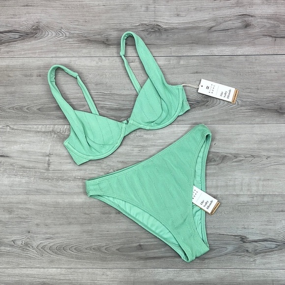 ☀️BILLABONG☀️ SUNSET RIB EMMA UNDER WIRE SUNSET RIB HAVANA BIKINI SET - Picture 2 of 16